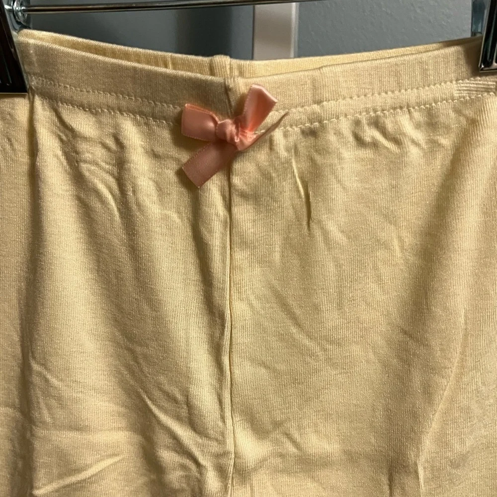 Yellow Knit Biker Shorts with Bow NWOT 5-6